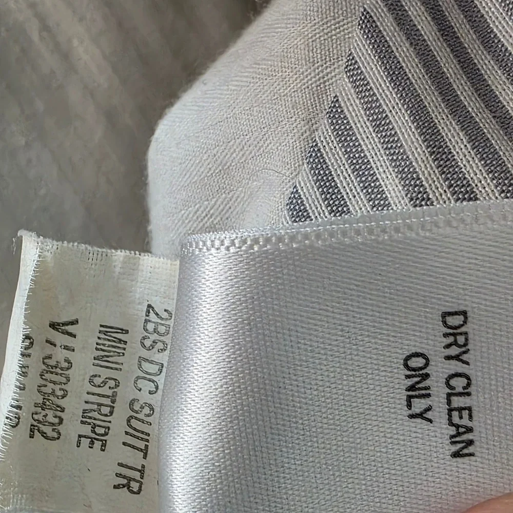 Banana Republic Mens 34x32 Mini Stripe Dress Pants Tan White Flat Front Trousers